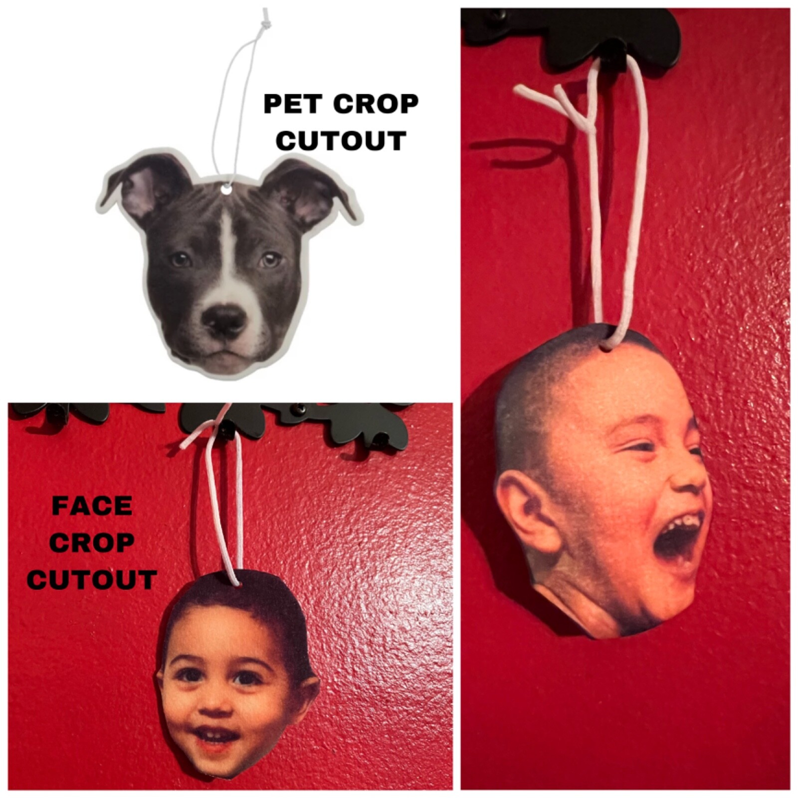 Custom Air Freshener Personalized Photo Face Funny Cute Gift Dog Cat Pet Picture