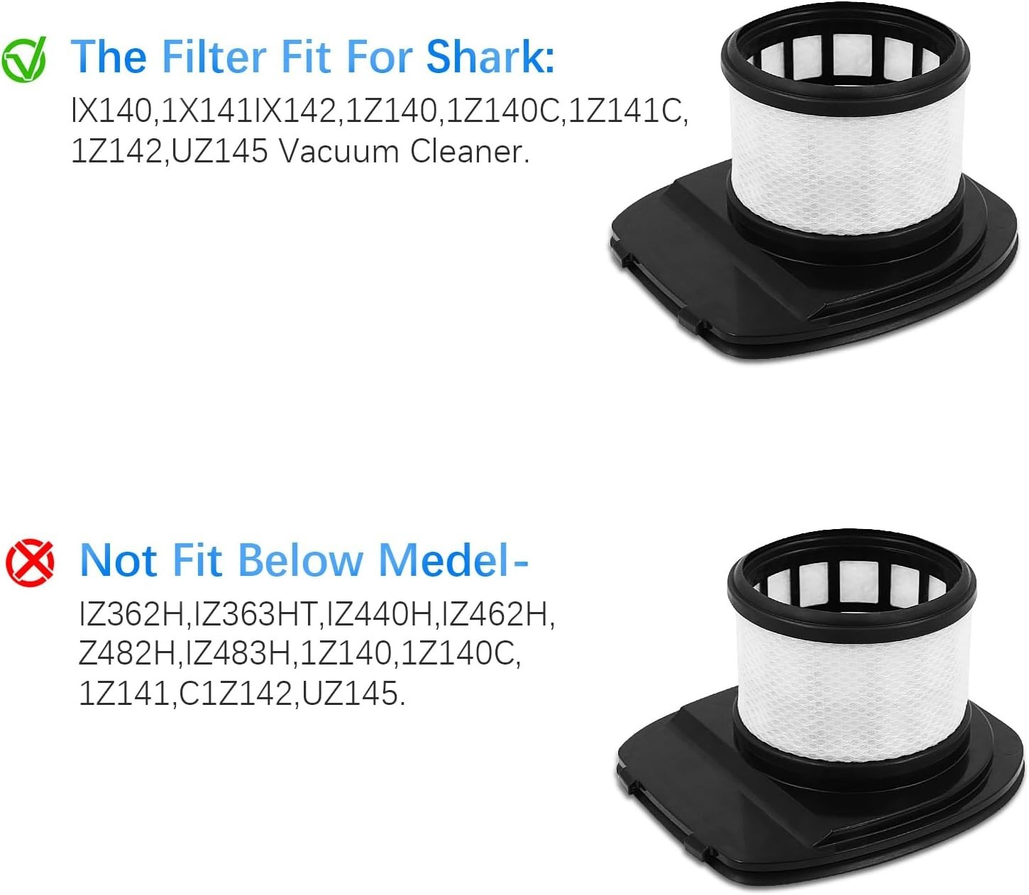 Replacement Vacuum Filter for Shark Pet Pro Cordless Stick Vacuum Cleaner, 2 HEP