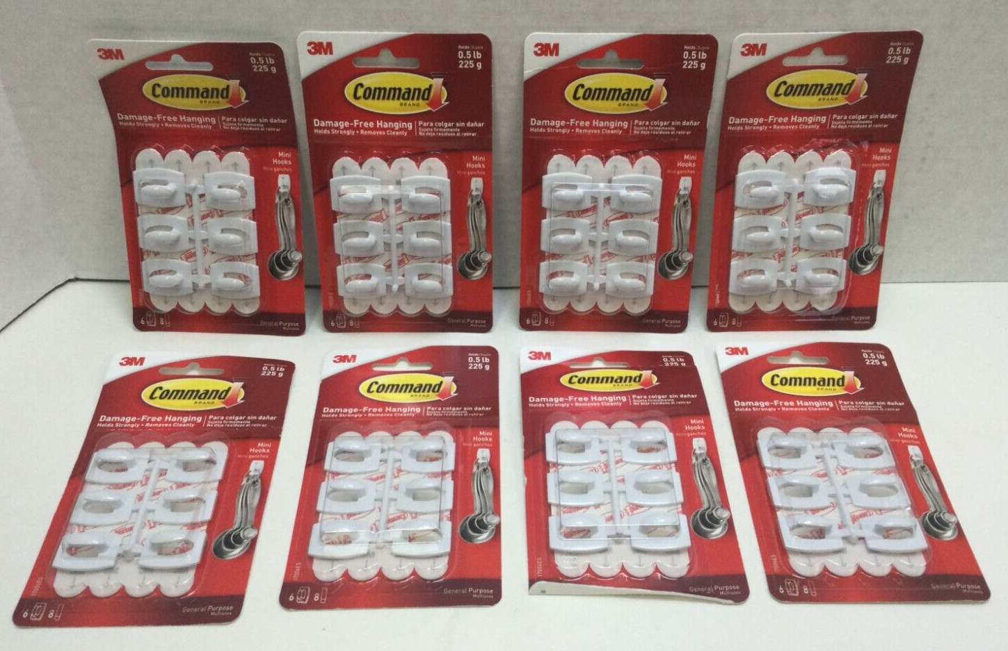 Command Mini Light Clips, White, Damage Free, 6 Hooks & 8 Strips, 48 Total Clips