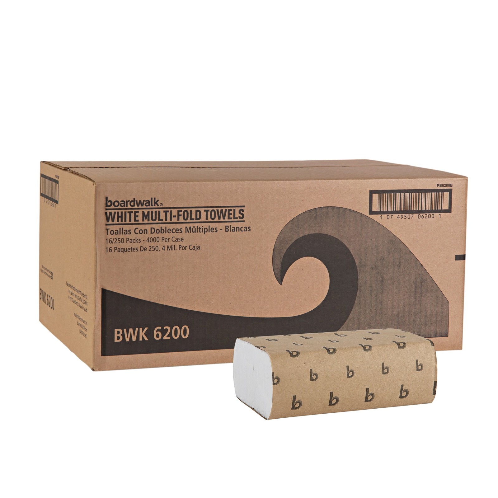 Multifold Commercial Paper Towels, 1-Ply, 16 Packs, 250 Sheets per Pack, White