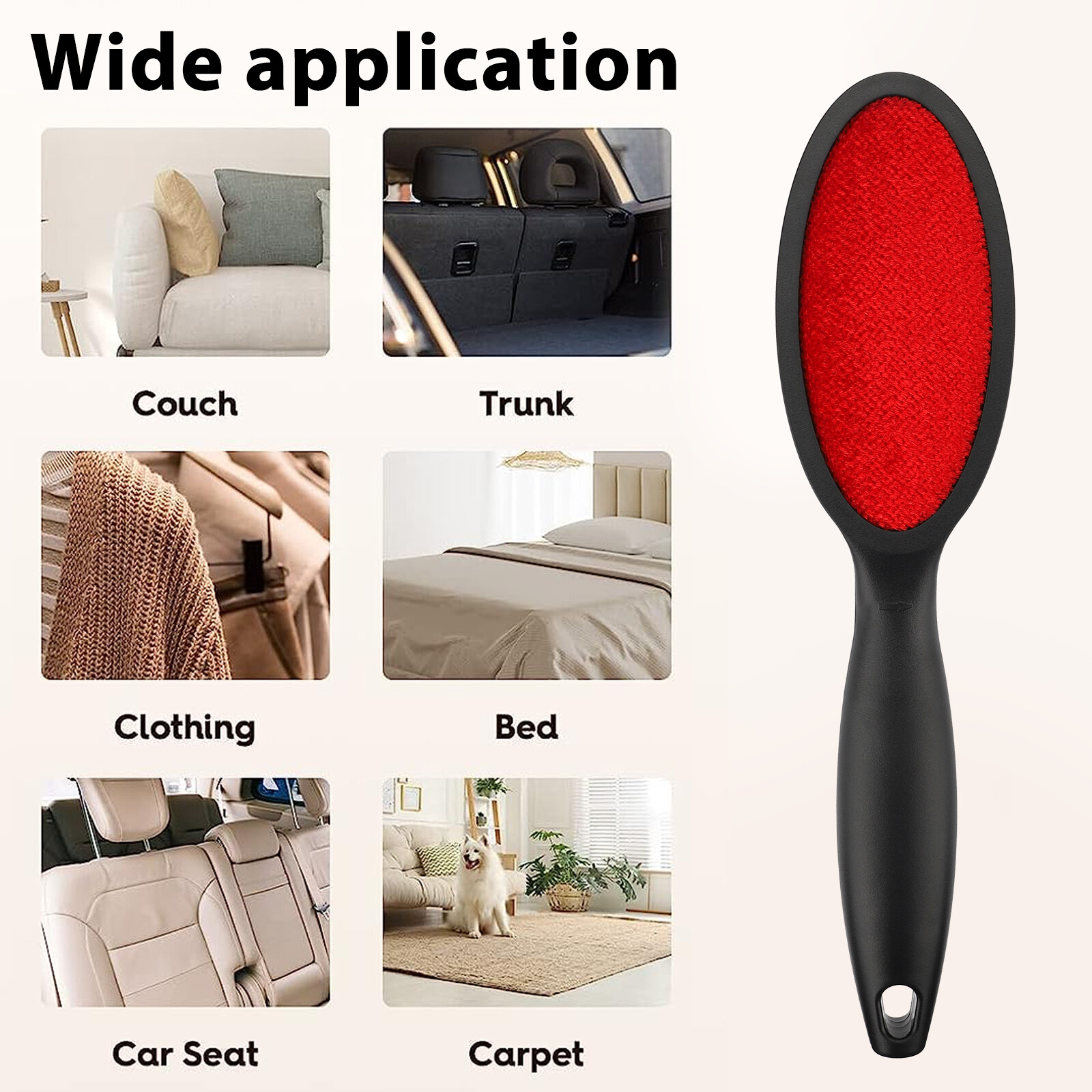 3Pcs Double Sided Lint Brush Clothes Fluff Pet Hair Remover Fabric Dust Cleaner