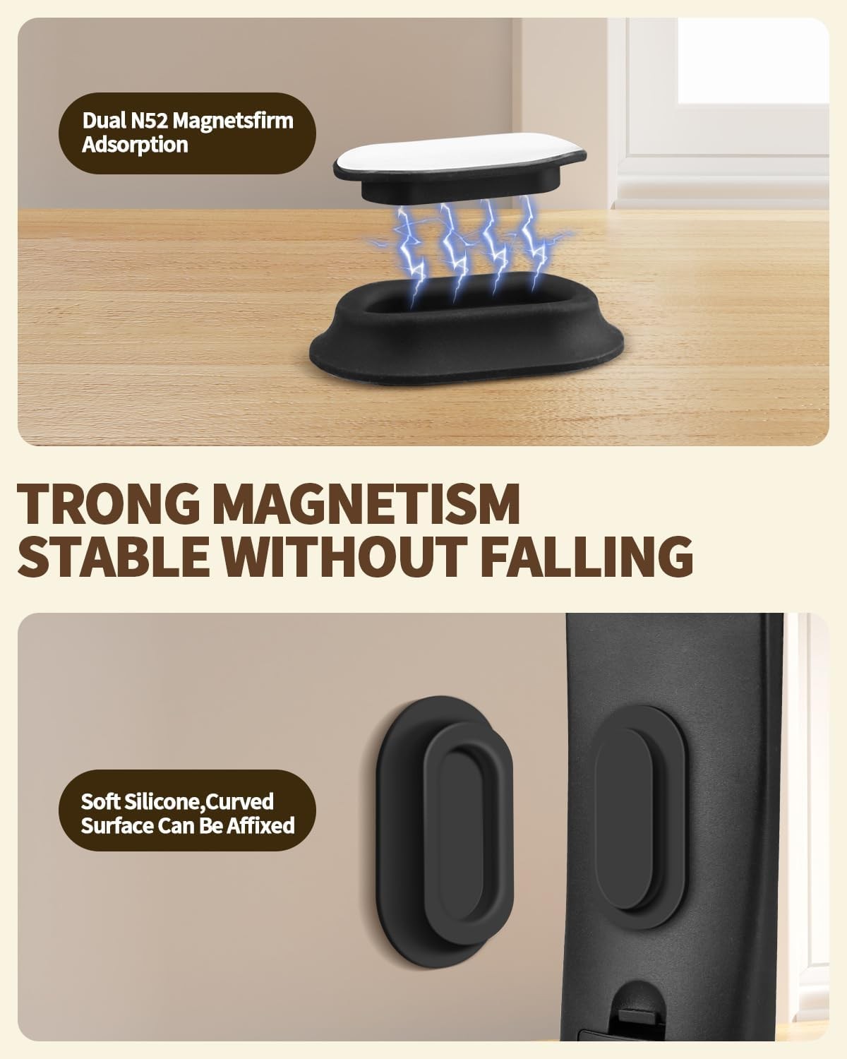 6pcs Magnetic Remote Control Holder Upgraded Silicone Magnetic Wall Mount for TV