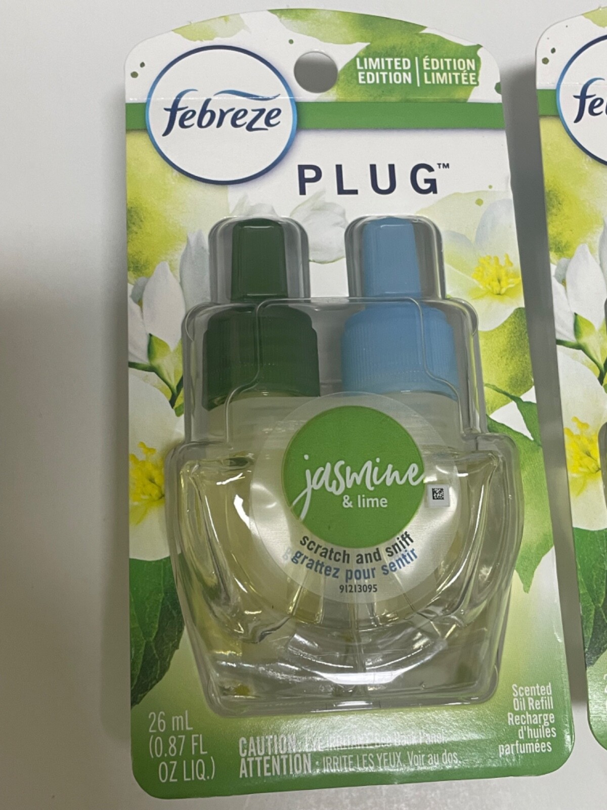 2 Count – Febreze Plug In Jasmine and Lime Fade Defy Plug Refill Limited Edition