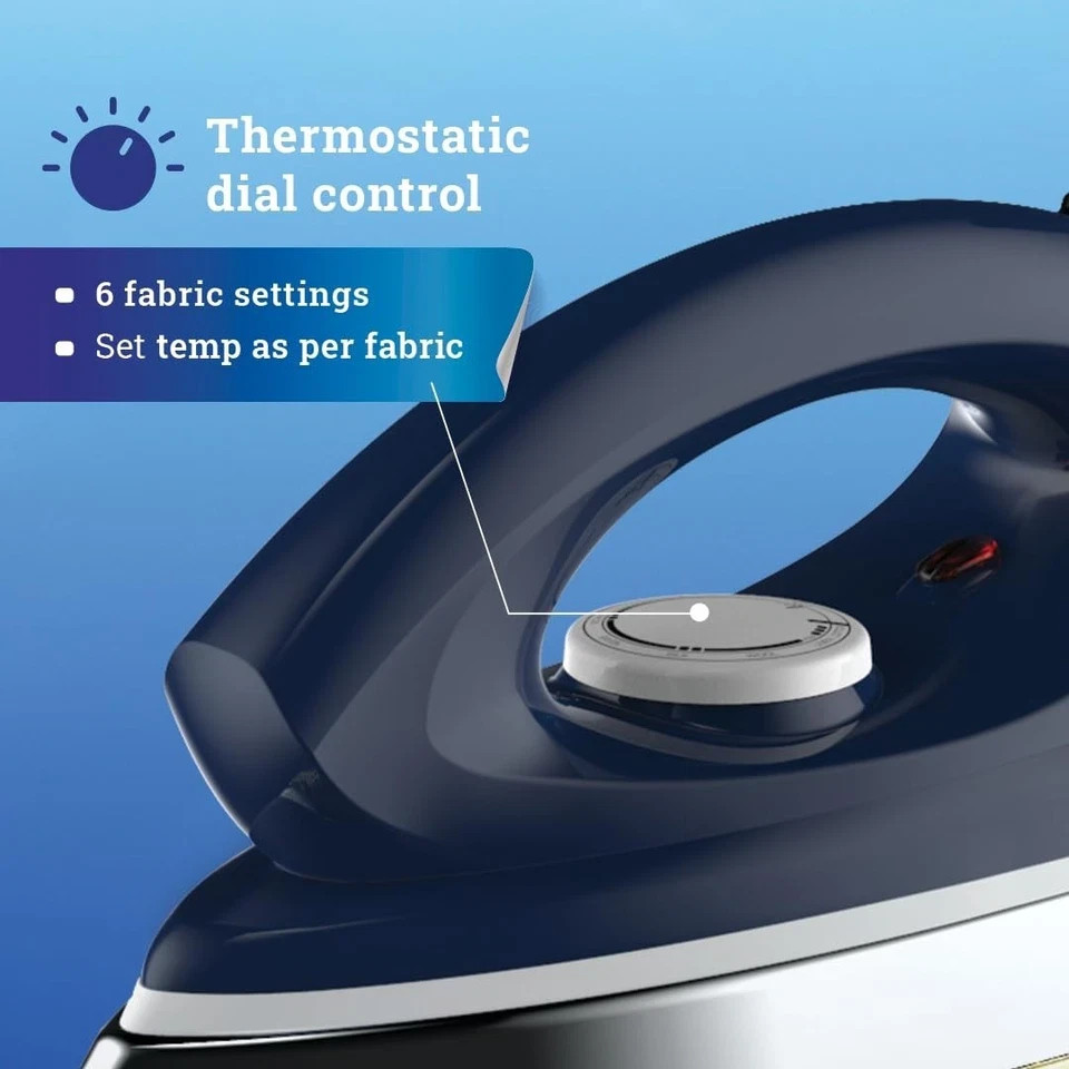 Crompton Rhino Plus 1250 Watt Blue Heavy weight Dry Iron Blue 220V