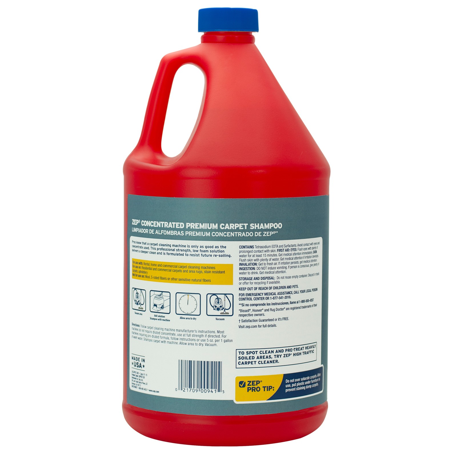 Zep Concentrated Premium Carpet Shampoo – Deep Clean Carpets & Remove Tough