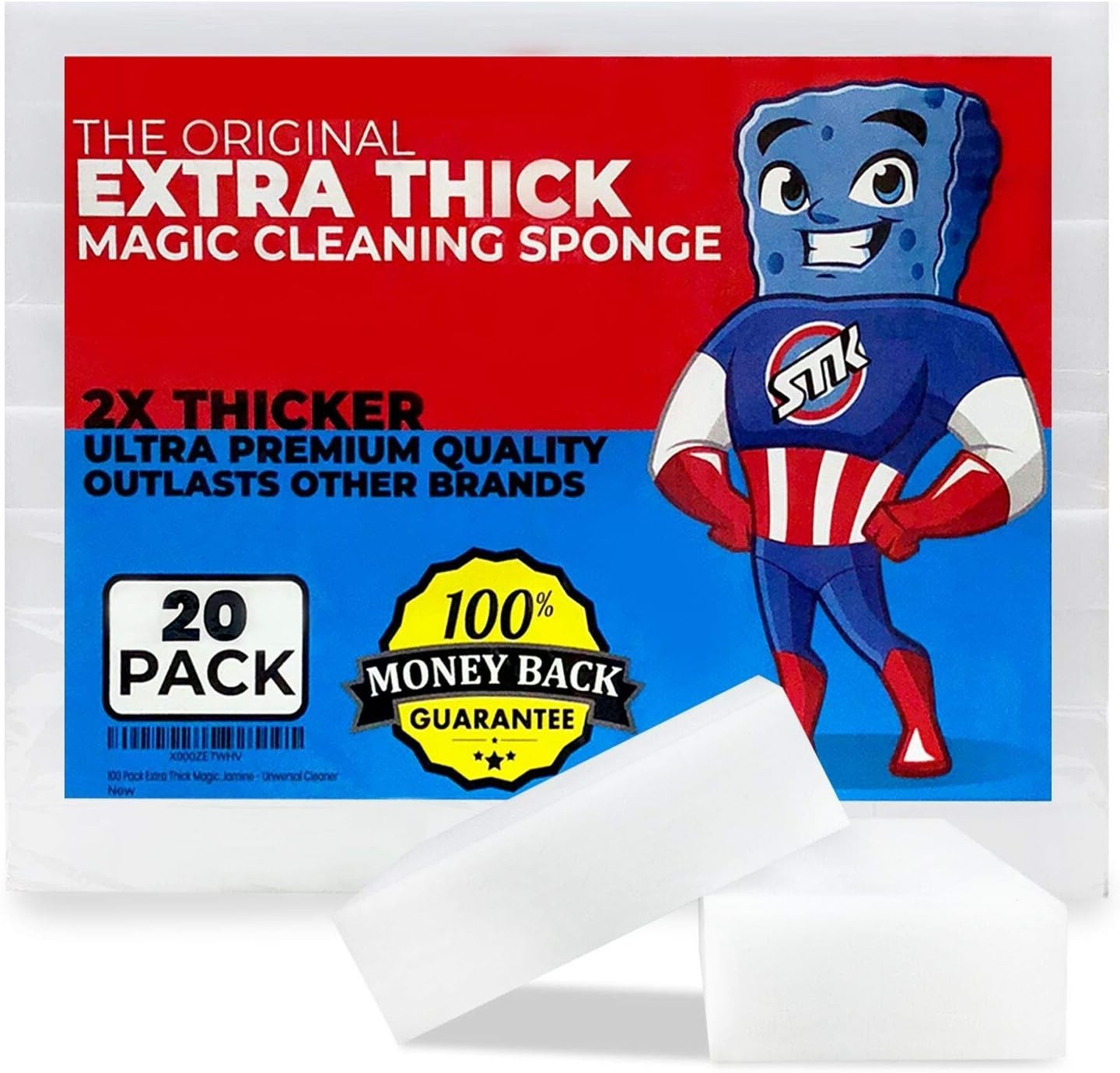 20 Pack Extra Thick Magic Cleaning Pads – Eraser Sponge for All Surfaces – Ki…