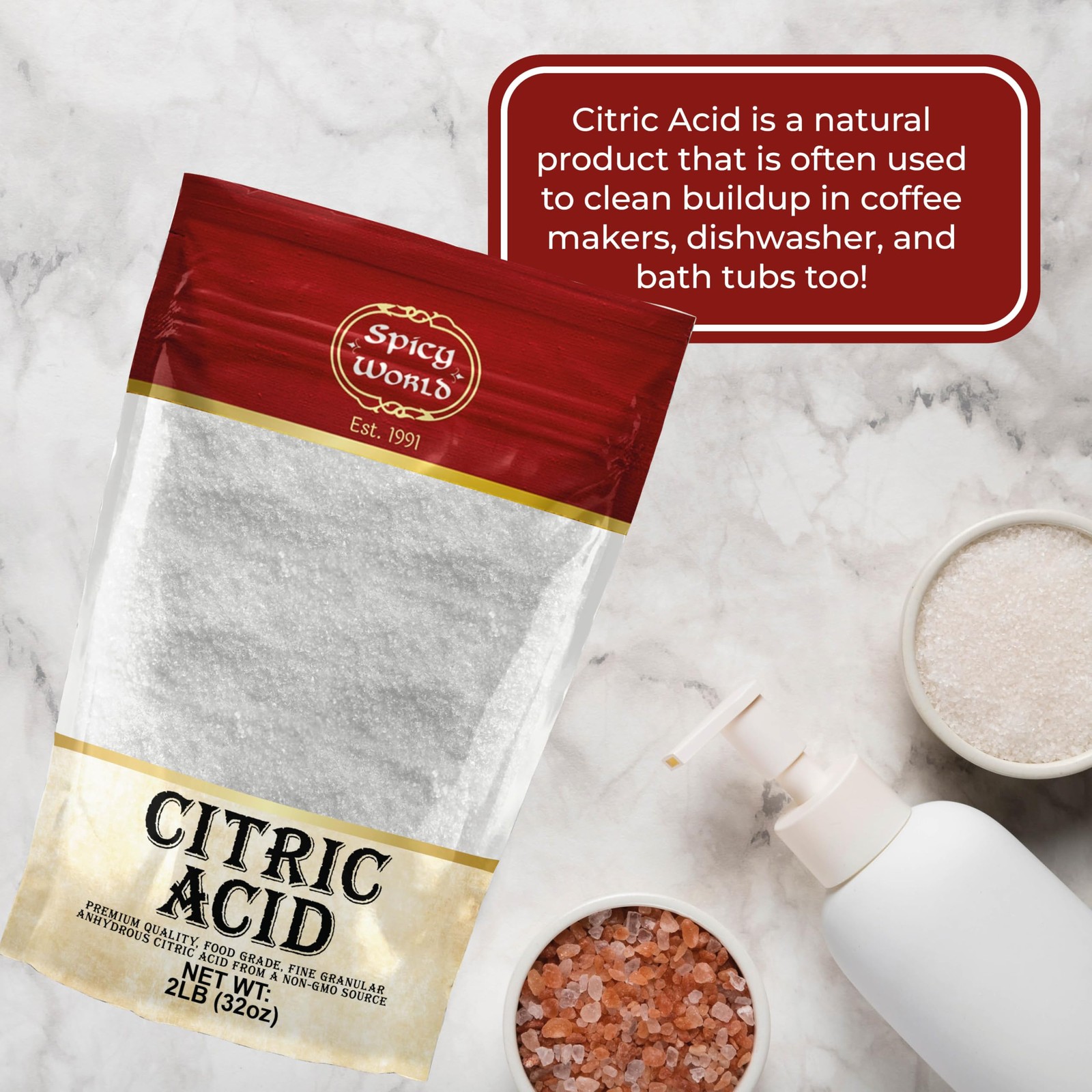 Citric Acid 2 LB Bag – 100 Pure, Food Grade Non-GMO – Citric Acid Powder For