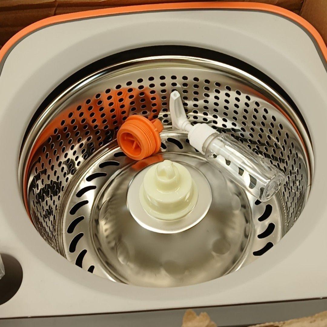 360 Spin Mop Cleaning System Gray Microfiber Bucket Twist Removal Metal Handle