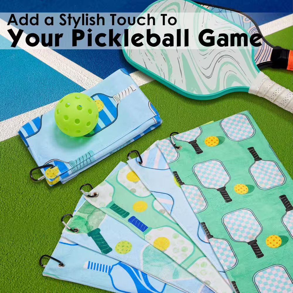15 In. W X 17 In. D X Soft Pickleball Towel Set Absorbent Fast Drying Fun Patter