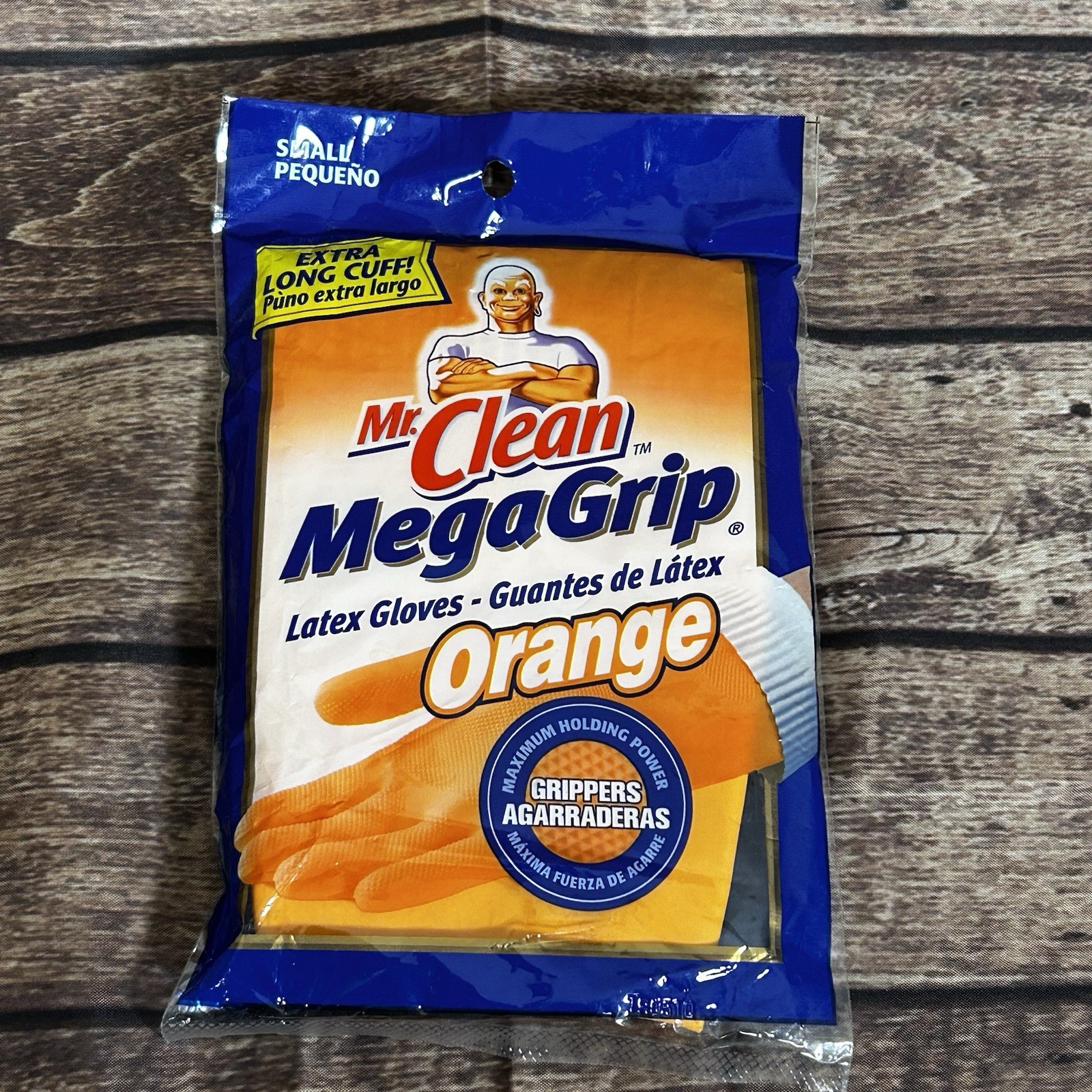 Mr. Clean Mega Grip Premium Latex Gloves-Small – Orange Extra Long Cuff
