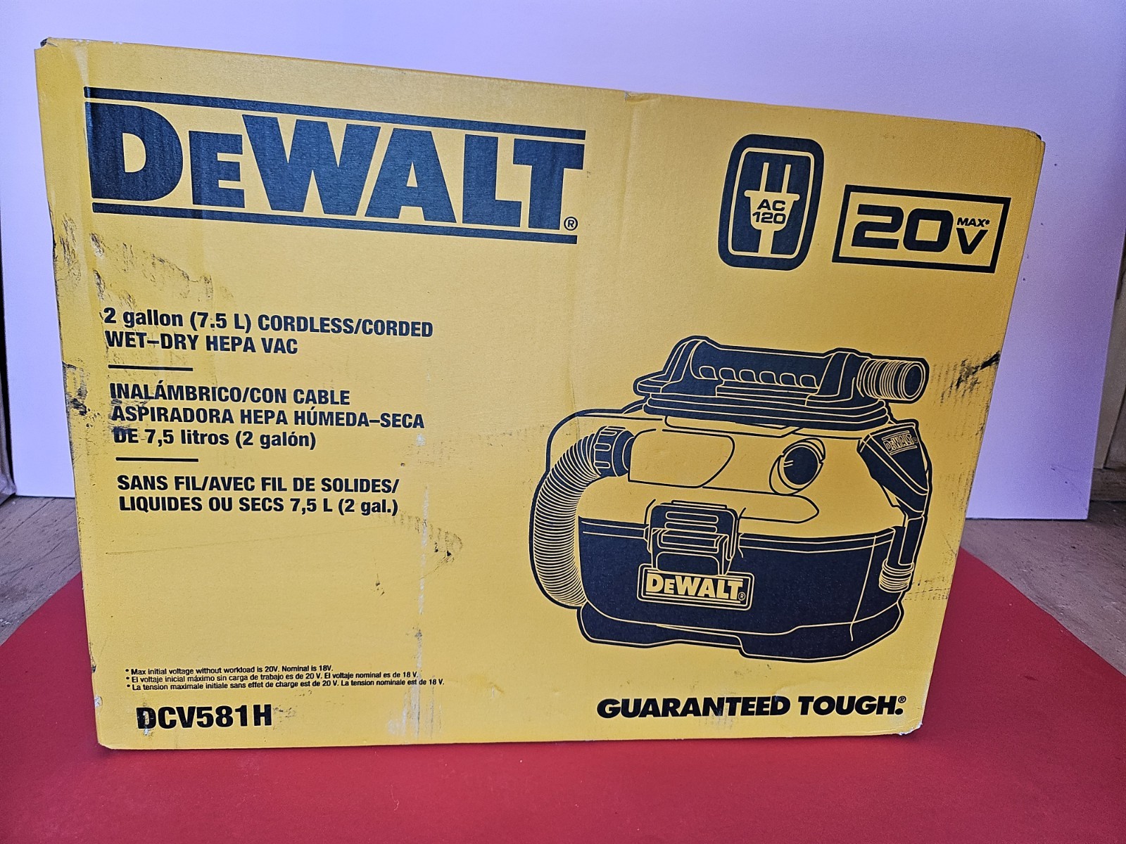Dewalt 20v Max 2 Gallon 5.7 Cordless/corded Wet/dry Hepa Vac DCV581H
