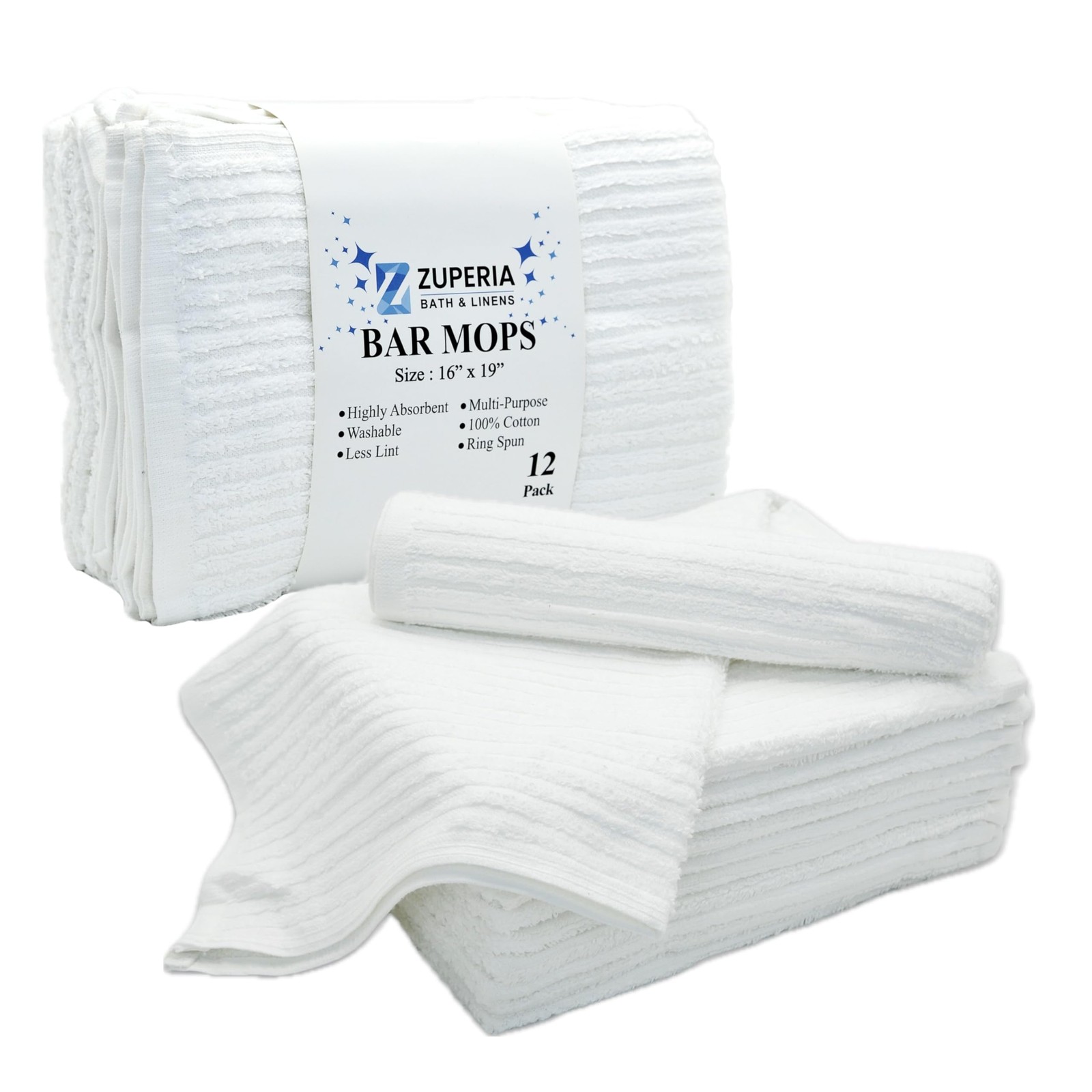 Bar Mop Kitchen Towels Pack Of 12 16″x19 100% Ring Spun Cotton Dish Washcloth