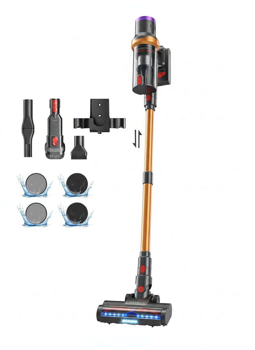 50KPA Cordless Vacuum Cleaner 6-in-1 Stick Vacuum Lightweight Rechargeable 40min