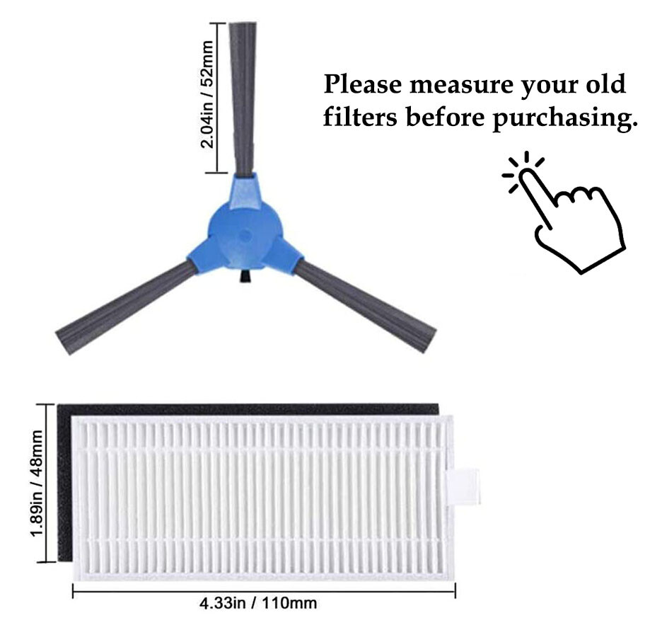 Replacement Parts for ionvac SmartClean 2000 Robovac Accessories Filter Brushes