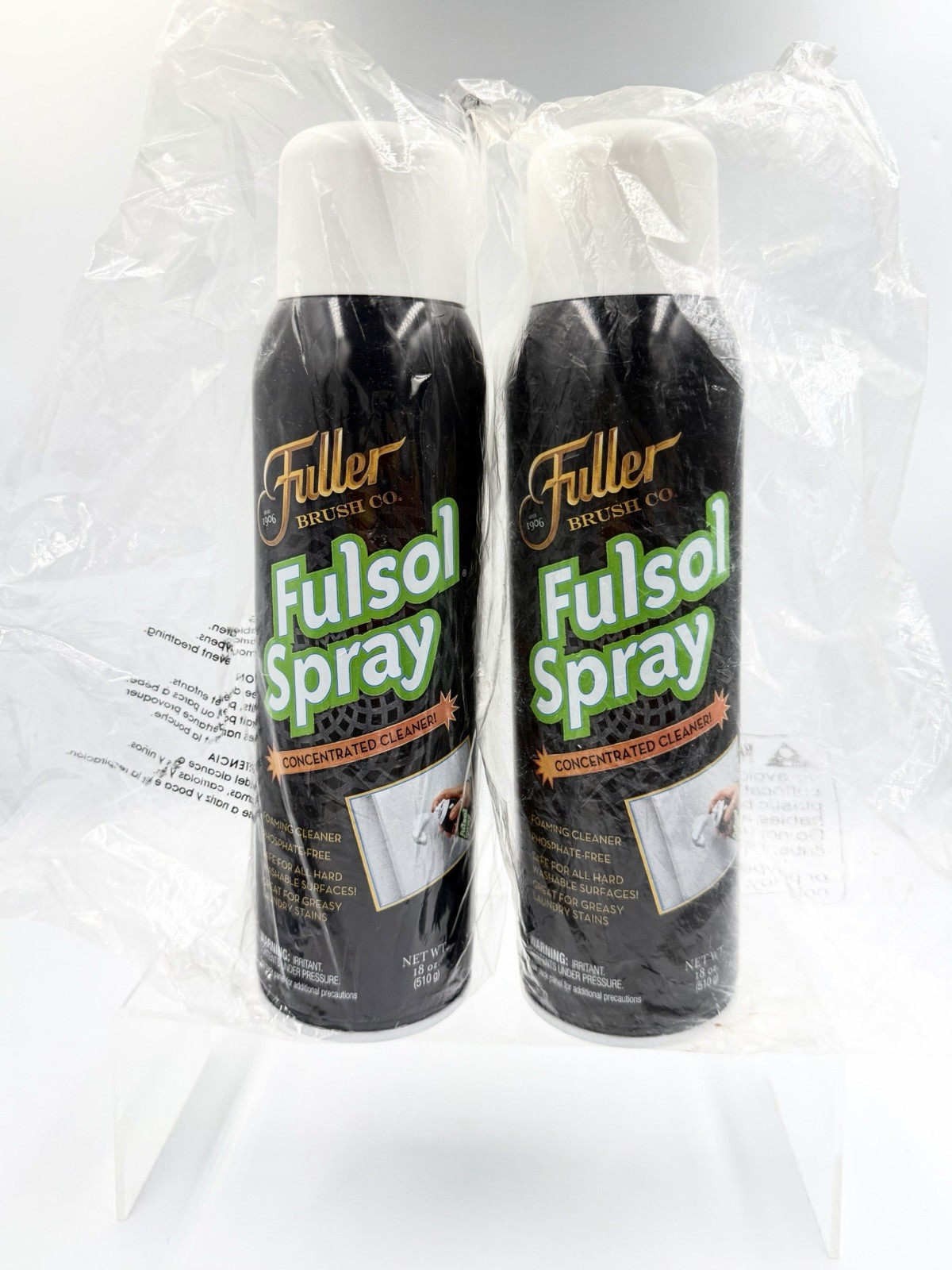 (2) Fuller Brush co Fulsol Foaming Spray Dissolves Grease Grime Oil Dirt 18 oz