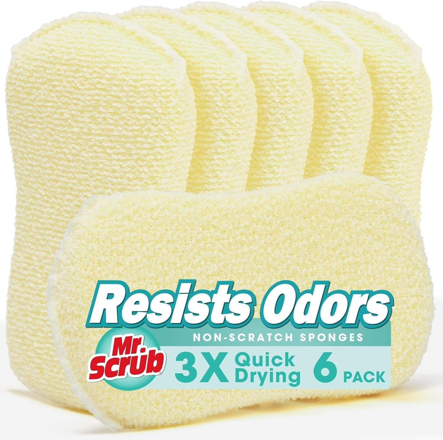 6-Pack Kitchen Scrub Sponges Heavy Duty Dish Scouring Pad Washing Cleaning Brush