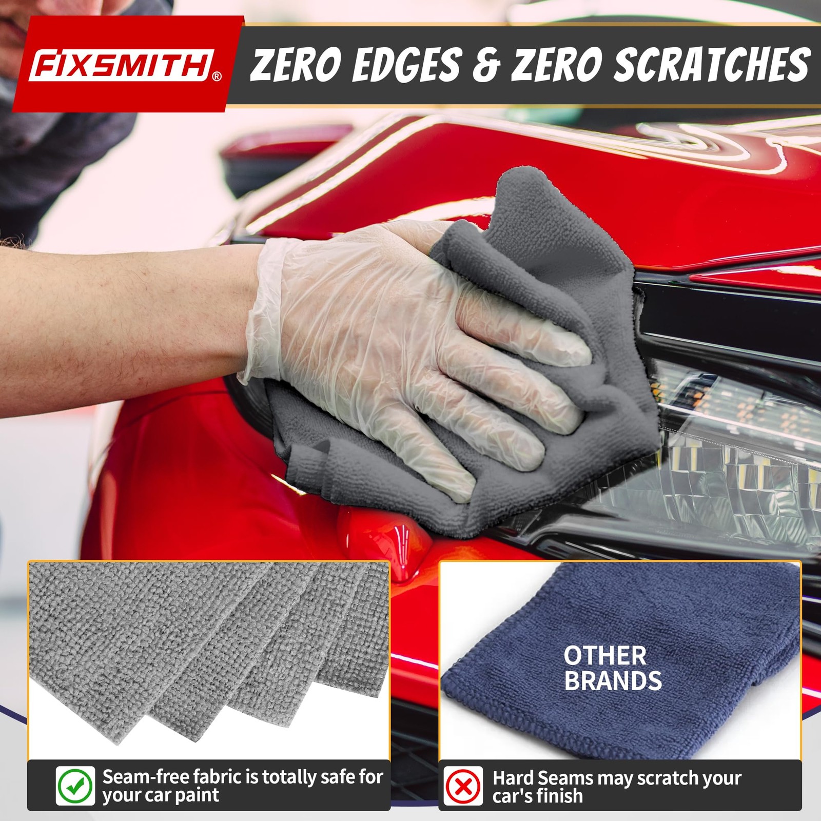 Microfiber Cleaning Towels Bulk 50 Pack Grey Absorbent Car Rags Garage Dust Clot