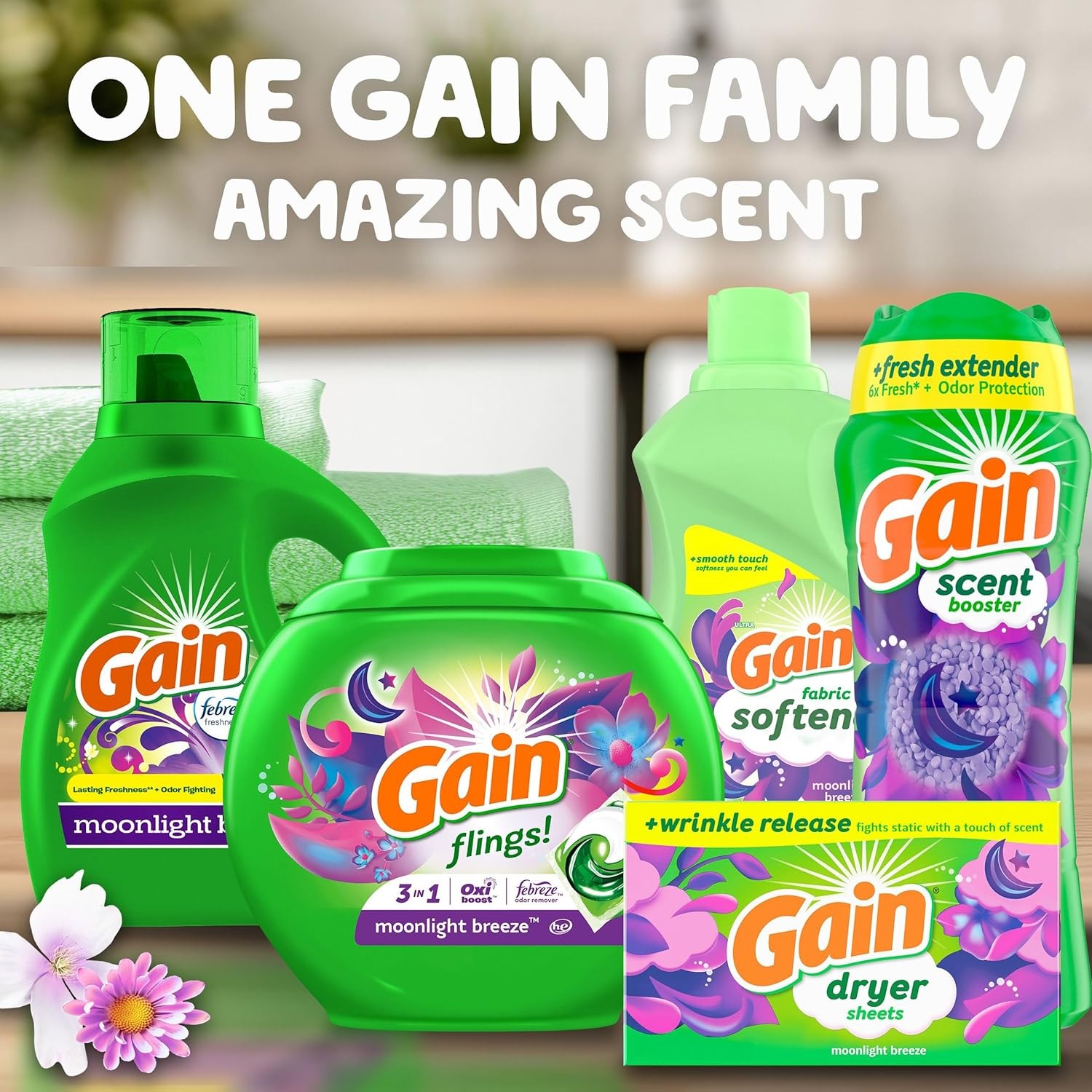Gain Liquid Laundry Detergent, Moonlight Breeze Scent, 194 Fl Oz, 134 Loads
