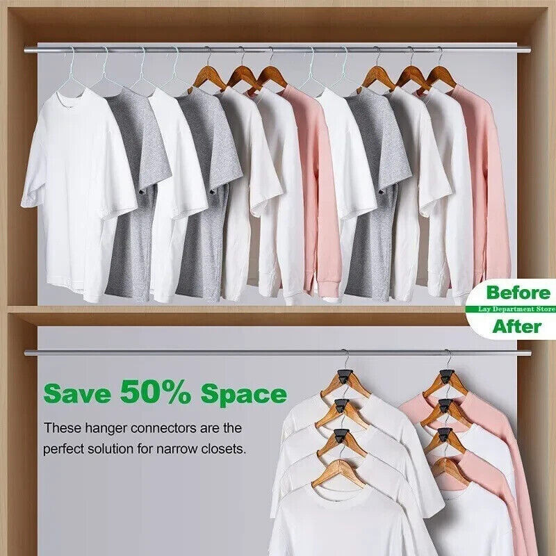 25 pcs Clothes Hanger Connector Hooks Closet Hangers Organizer Space Saving Clip