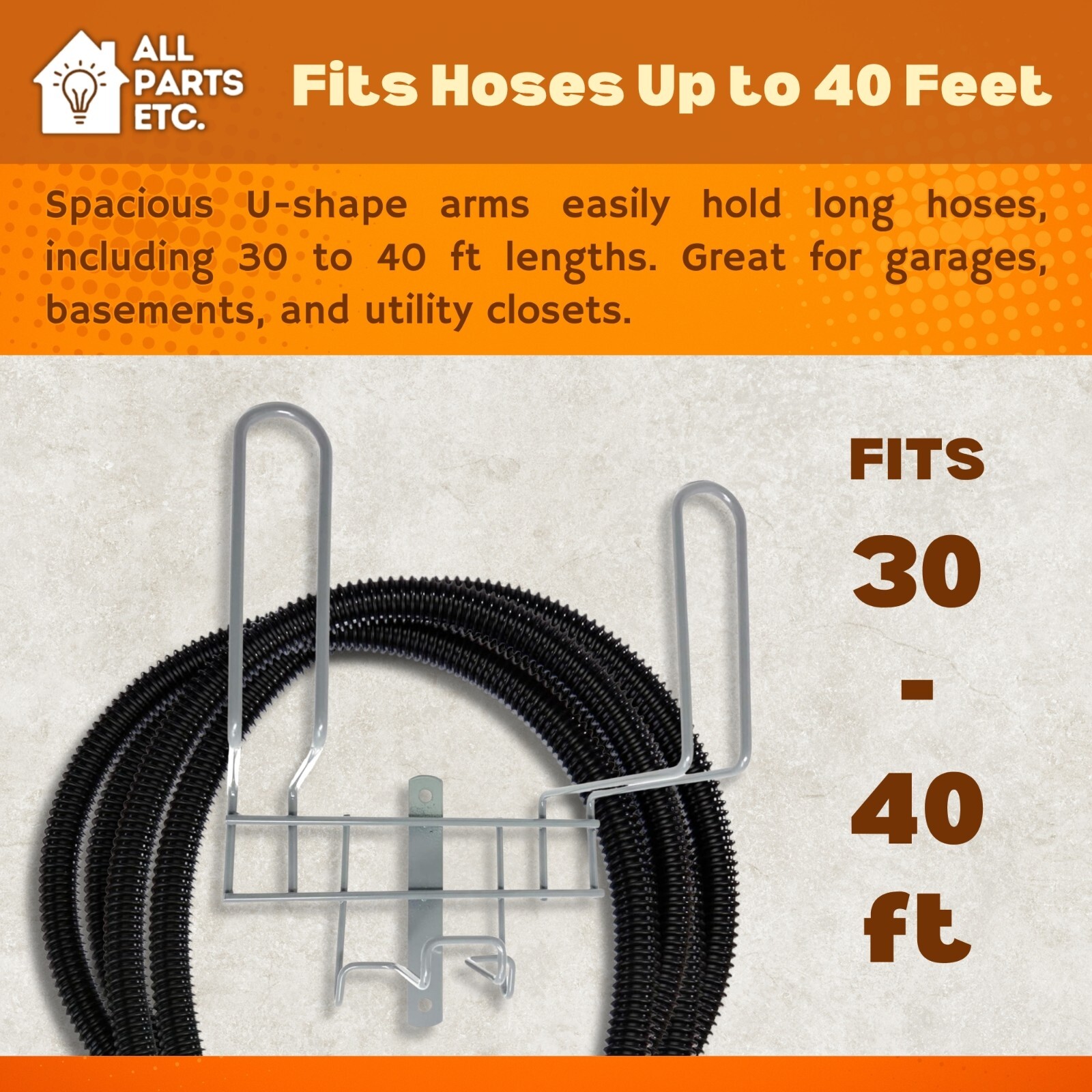 Metal Central Vacuum Hose Hanger Rack – Includes Mounting Screws Beam