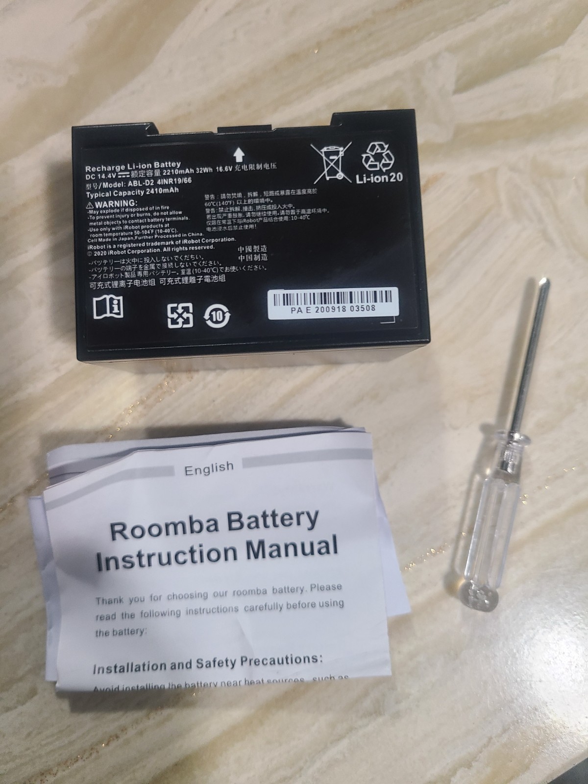 ABL-D2 Battery for iRobot Roomba j7 i7 i4 i6 i8 Series, j7 j7+ j7550 i4 i4+ i415