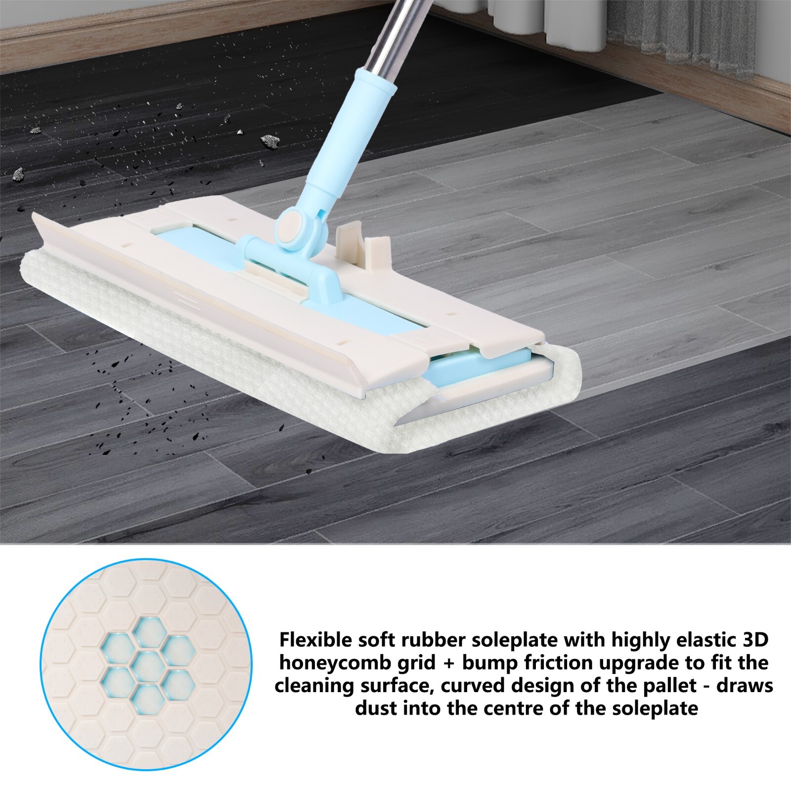 Multifunct Stretchable Dust Mop Microfiber Mop for Floor Wall Cleaning Dry Damp