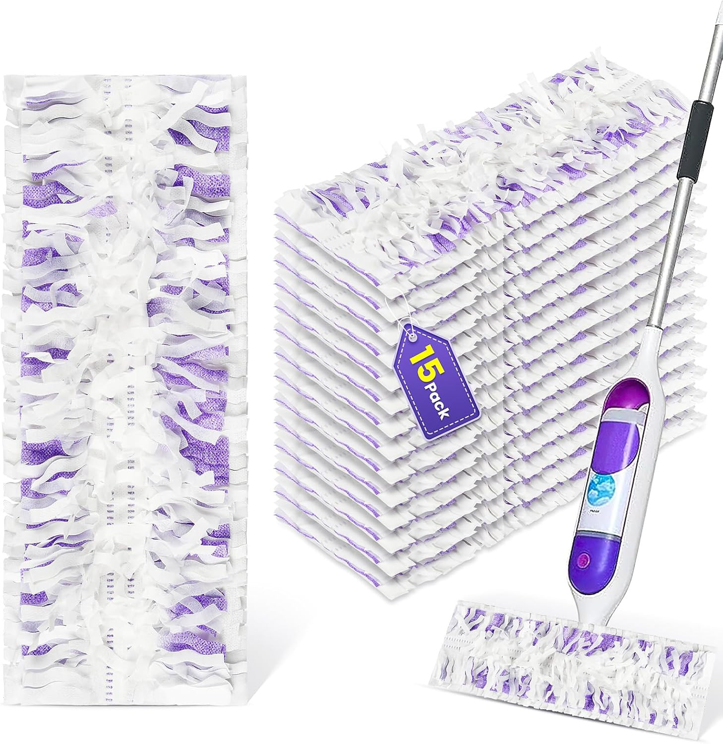 15 Count Disposable Power Mop Refills for Swiffer Powermop Multi-Surface Mop New