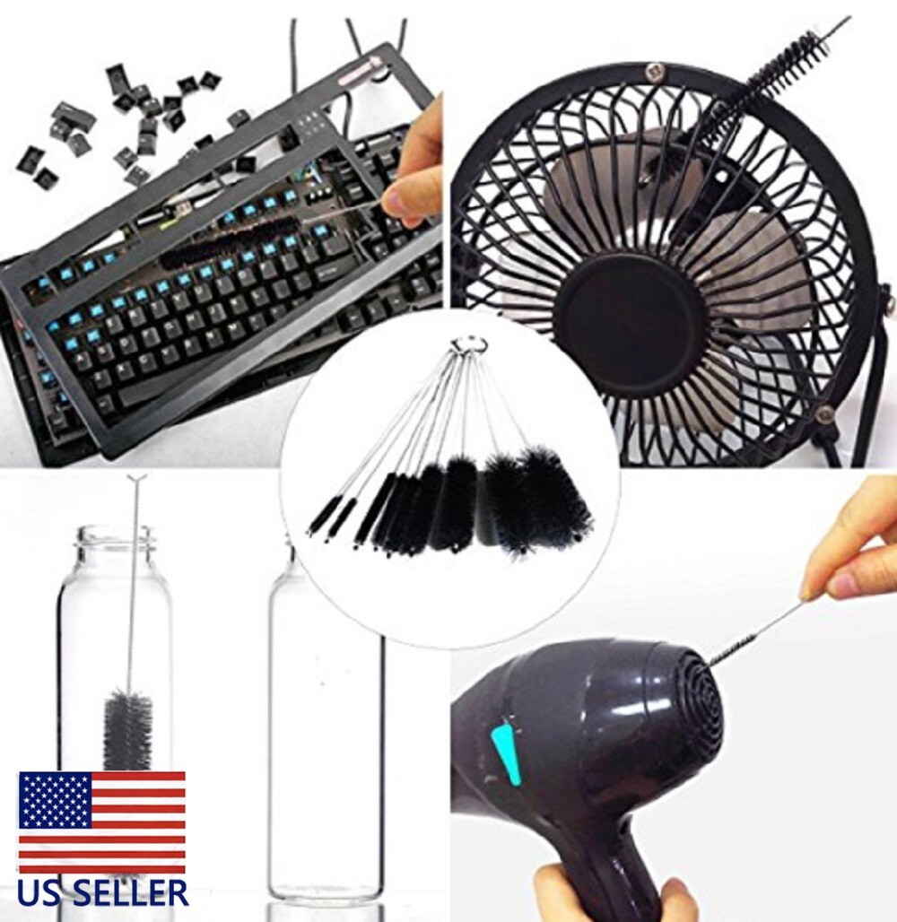 10-Pack Nylon Straw Cleaning Brushes–Stainless Steel Wire Drink Pipe Cleaner Kit
