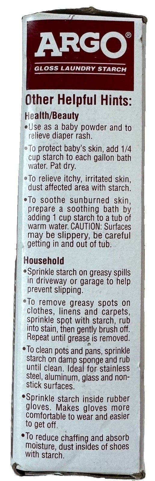 Argo Gloss Laundry Starch Easy to Use Crisp Finish 16oz Discontinued NOS Sealed