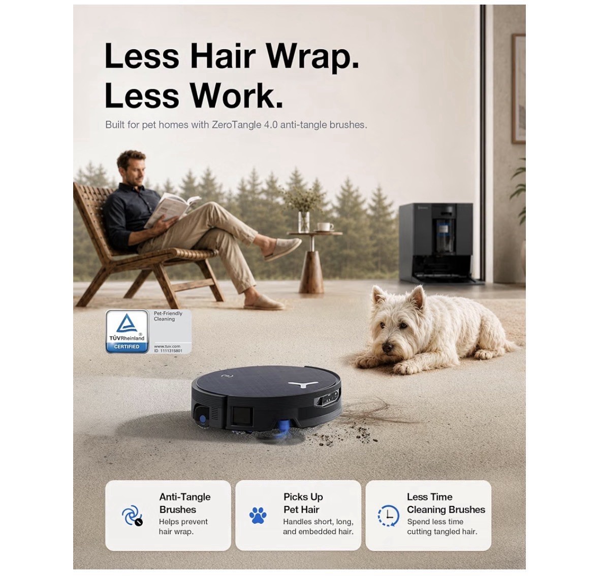 ECOVACS DEEBOT X12 OMNICYCLONE Robot Vacuum, FocusJet Pre-Spray Roller Mop