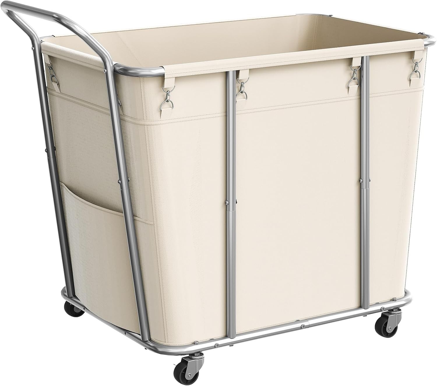 Laundry Sorter Basket Large 313L Rolling Hamper Organizer on Wheels Beige