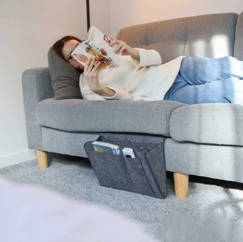 1PCS Felt Storage Hanging Bag for Bed, Sofa, or Carpet – Compact Organizer – NEW