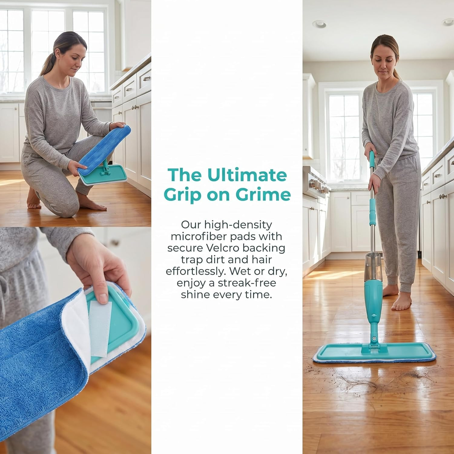 Microfiber Replacement Mop Pad, 18″ X 6″ Wet & Dry Home & Commercial Cleaning Re