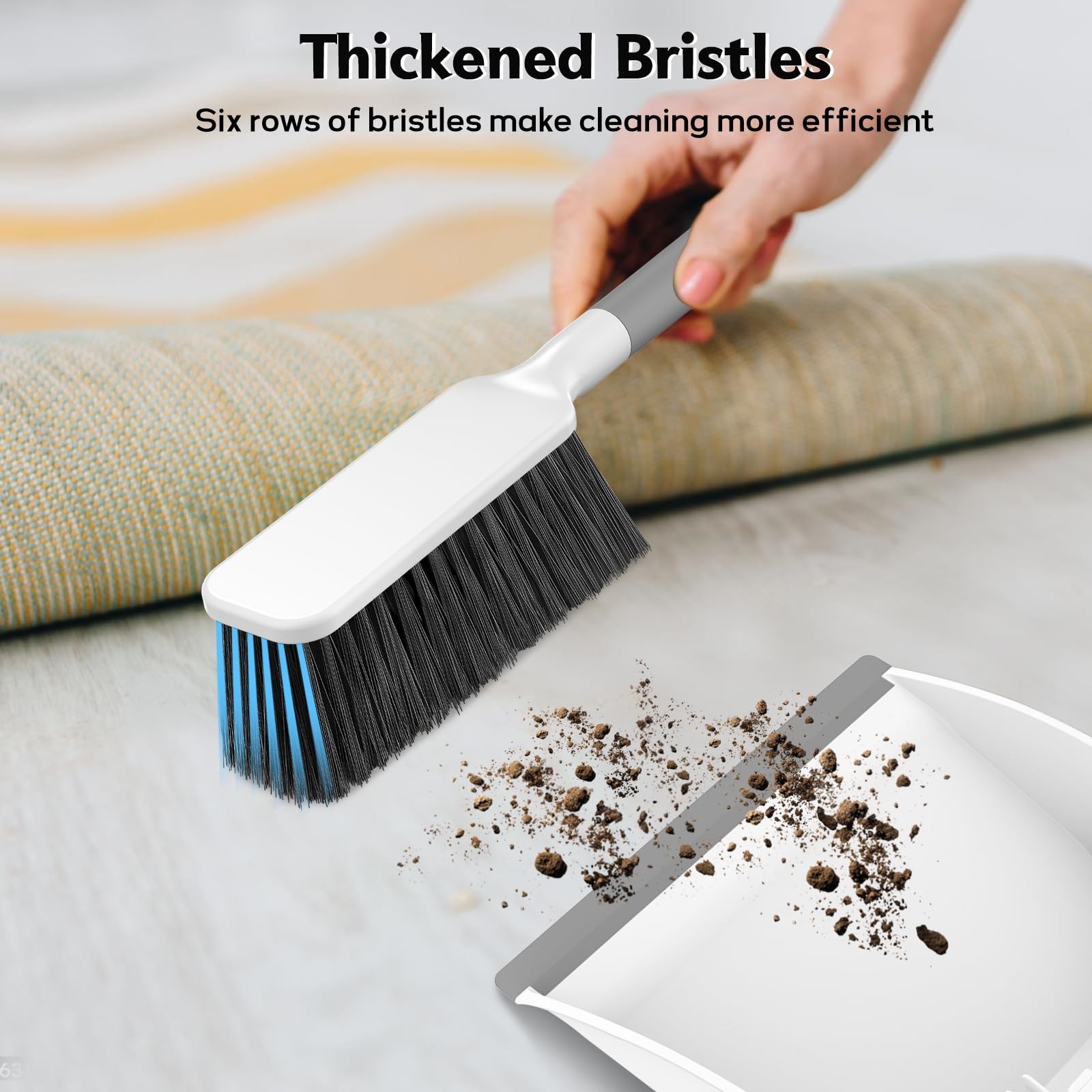SetSail Small Dustpan and Brush Set Nesting Snap On Handheld Broom and Dust Pan