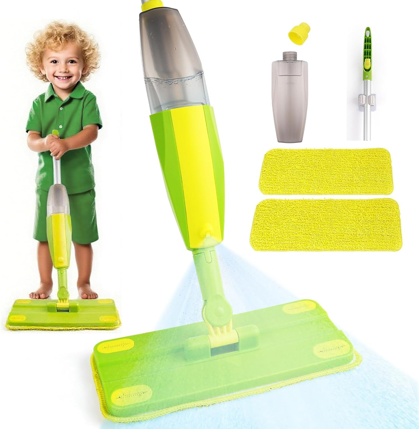 Kids Spray Mop, Fun & Functional Toddler Mop Cleaning Set,Real Working Mini Mop,