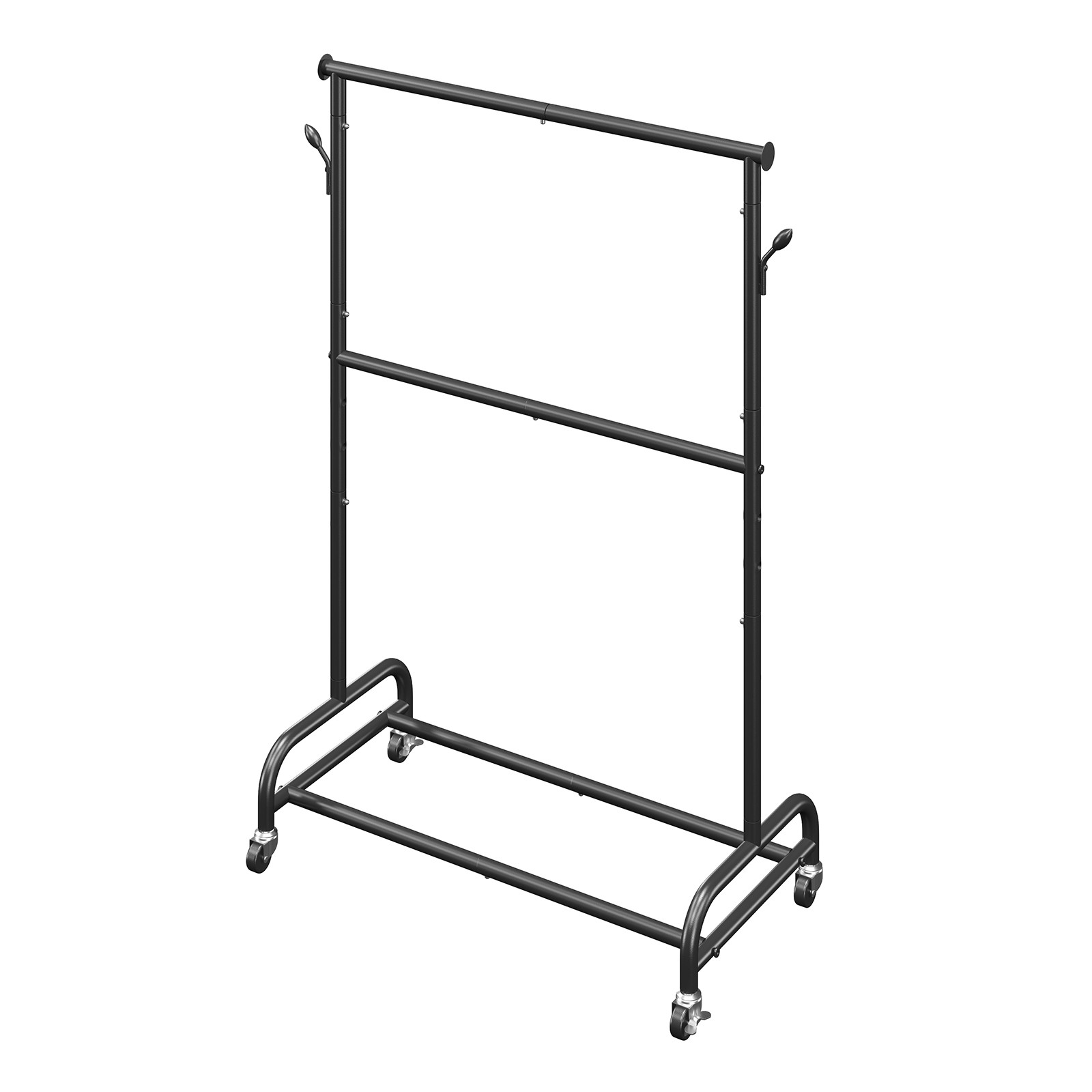 VEVOR Rolling Clothes Rack with Adjustable Crossbar & Side Hooks 150 lbs Load
