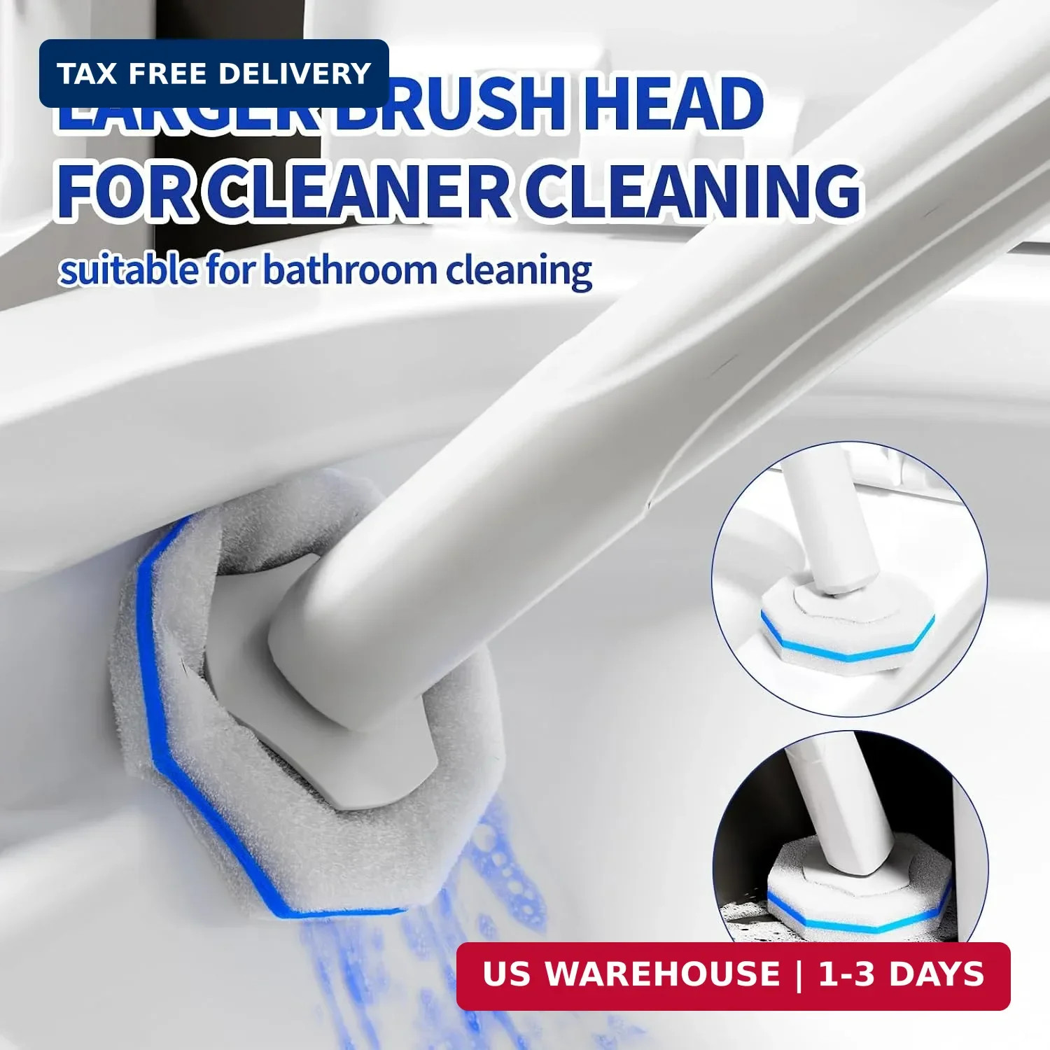 60PCS Disposable Toilet Brush Refills High-density Cleaner Wands for Clorox