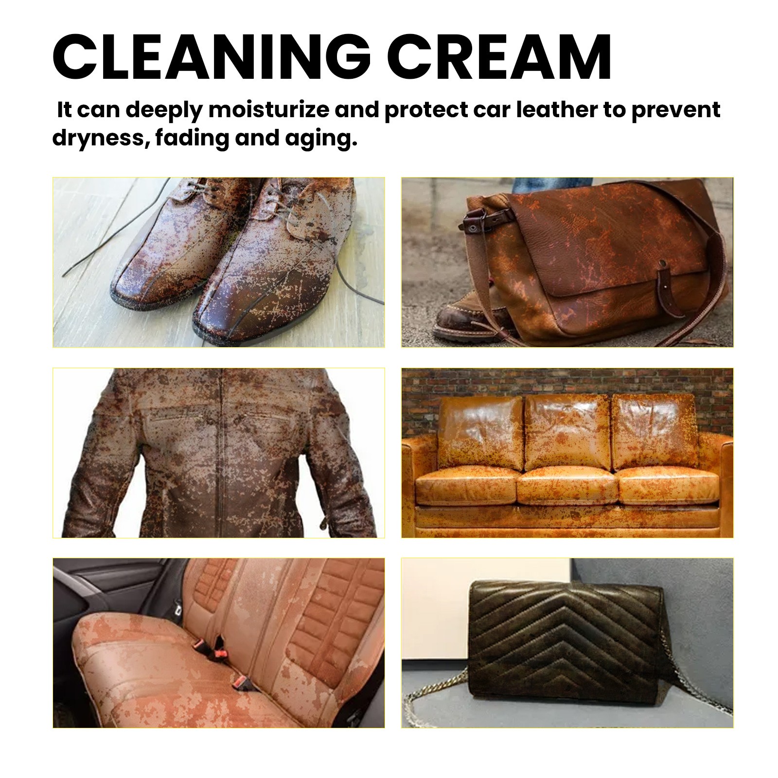 Leather Cleaner & Conditioner Paste – Car Leather Polish Restorer Repair Kit