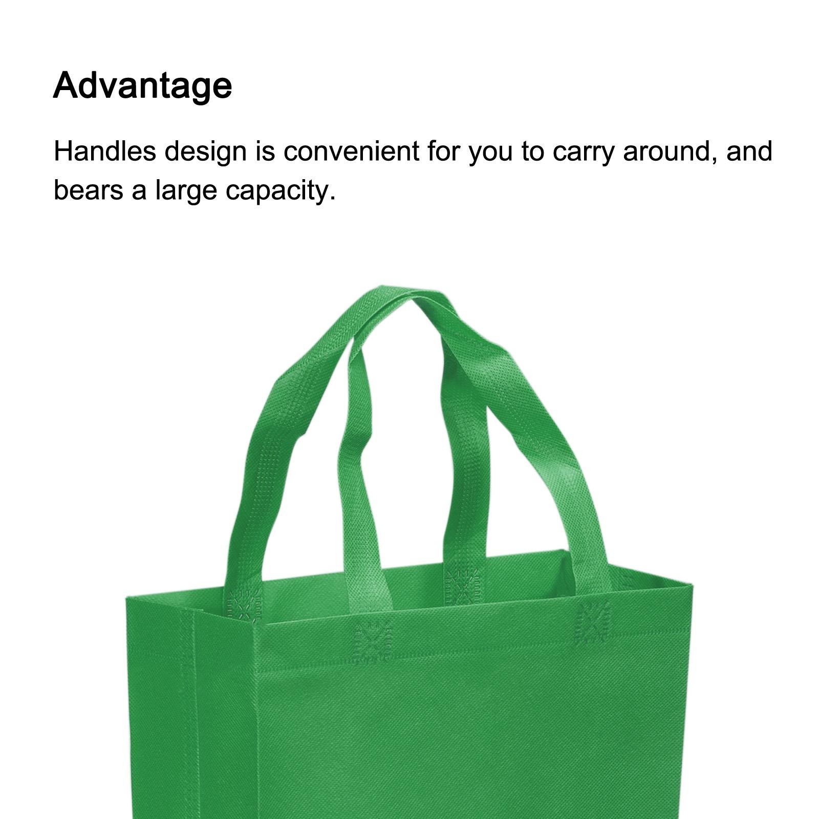 36x25cm Reusable Gift Bag, 10Pcs Vertical Style Non-Woven, Dark Green