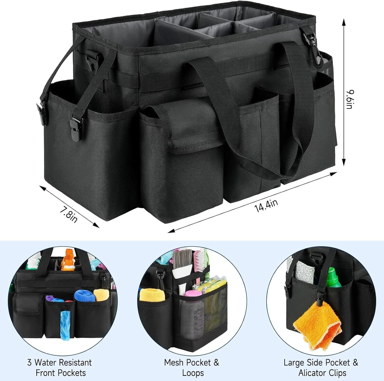 Cleaning Caddy,Cleaning Bag for Housekeepers,Cleaning Supplies Organizer with…