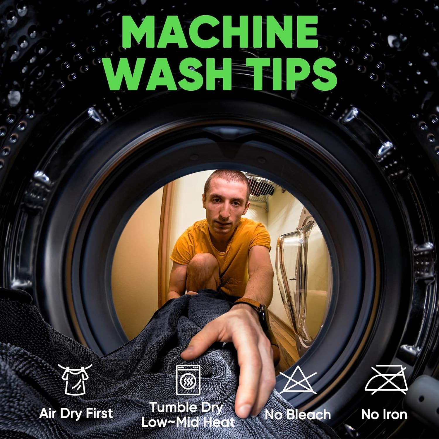 Water Absorbing Car Wash Microfiber Drying Towel Twisted Loop 24 x 35″ 1500GSM