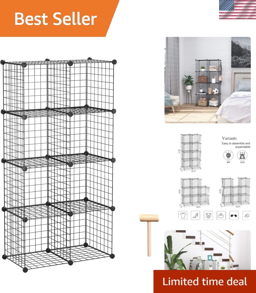 Wire Cube Storage, 8-Cube Organizer Metal C Grids Storage, Storage Bins Shelv…