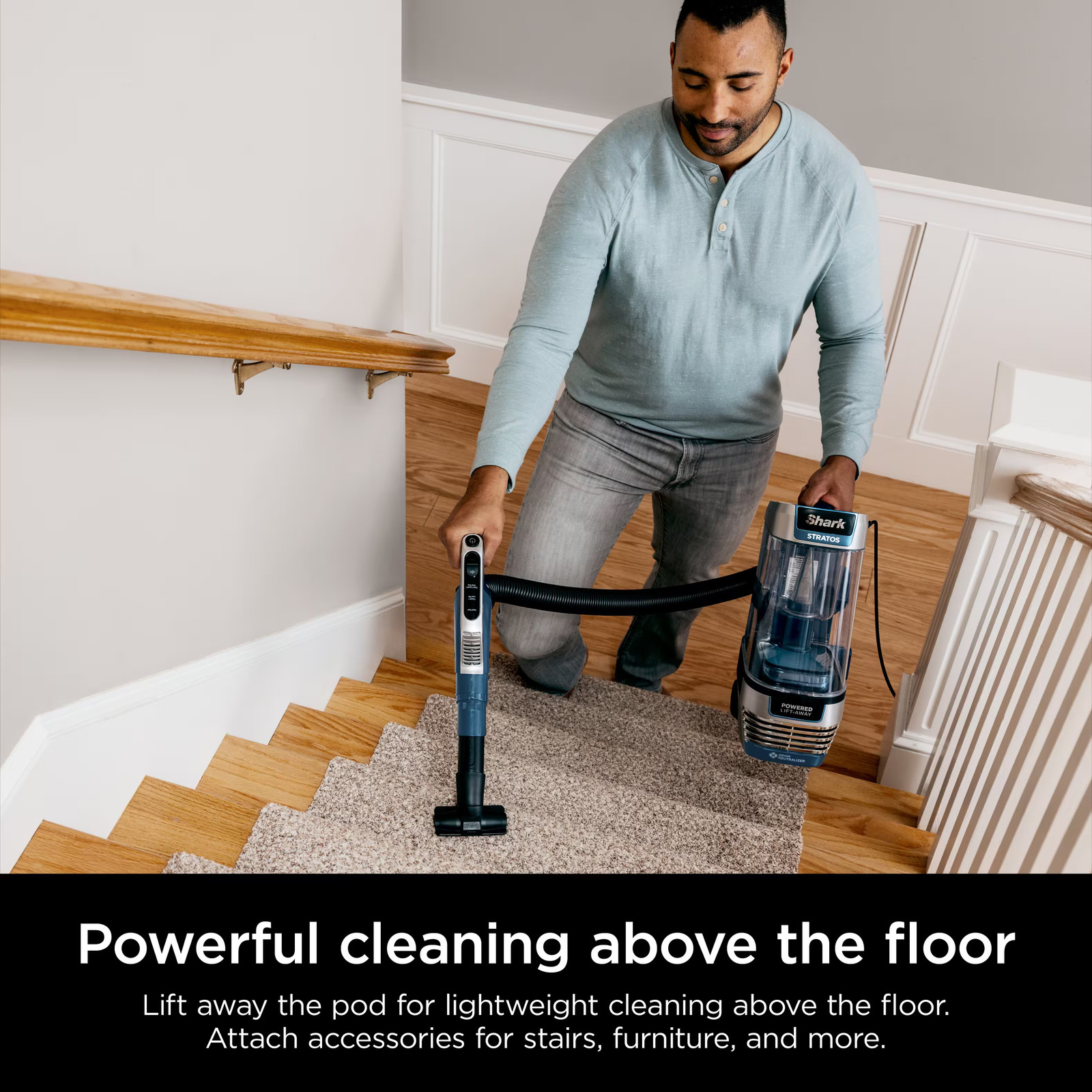 Shark – Stratos Upright Vacuum with DuoClean PowerFins HairPro, Self-Cleaning…