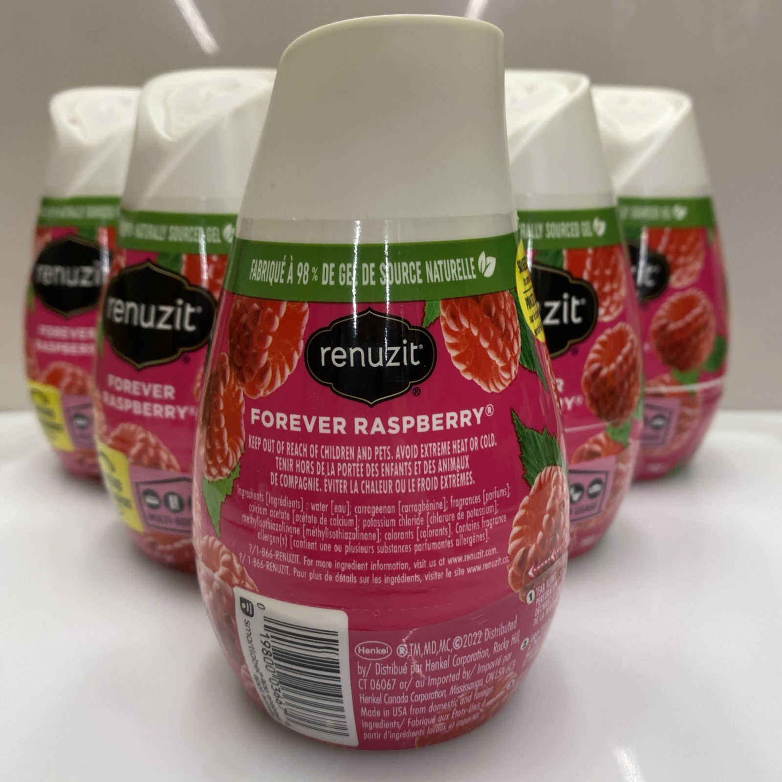 Renuzit Adjustable 7oz Air Freshener Gel | Forever Raspberry | 6 Count