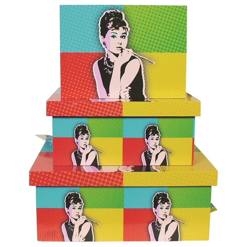 Dakota Pop Art Boxes Set, 3 Piece (Audrey Hepburn)