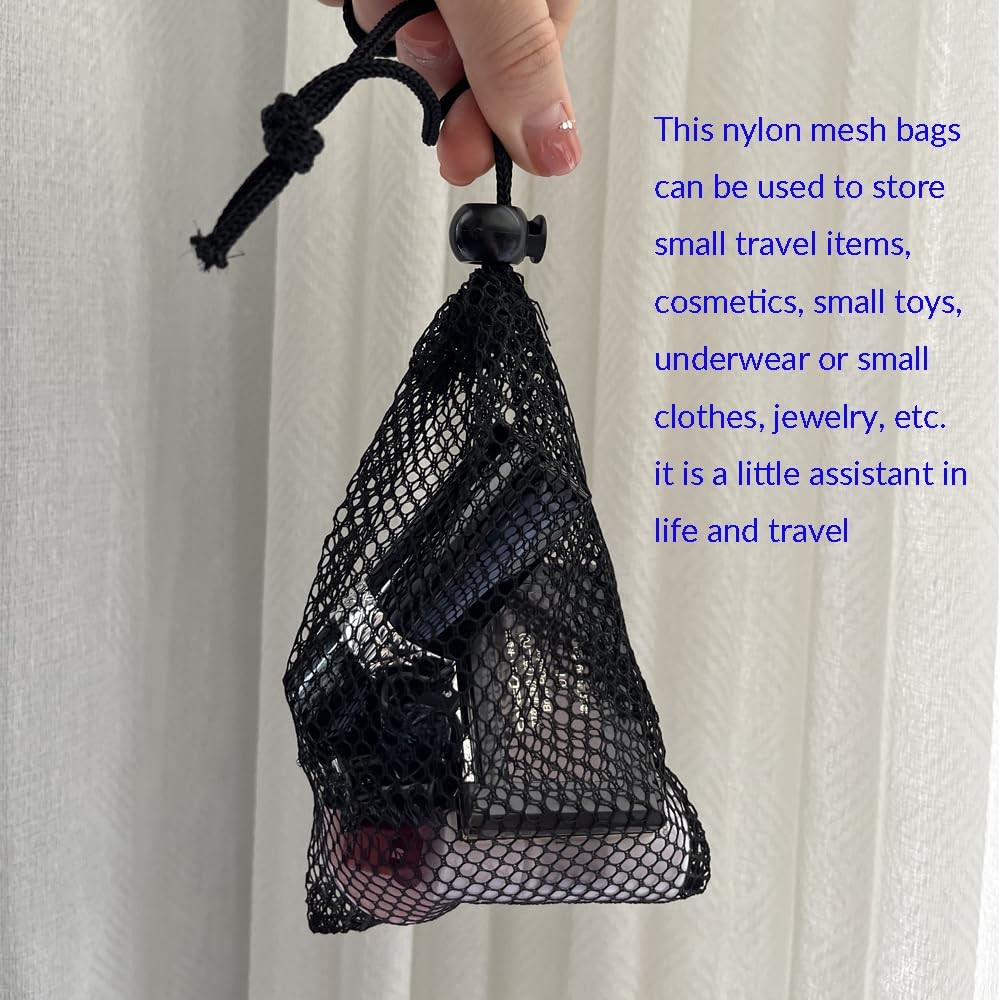 20 Pcs Drawstring Small Mesh Bags, 6 X 6 Inch * 4 / 15 Cm * 10 Cm, Black