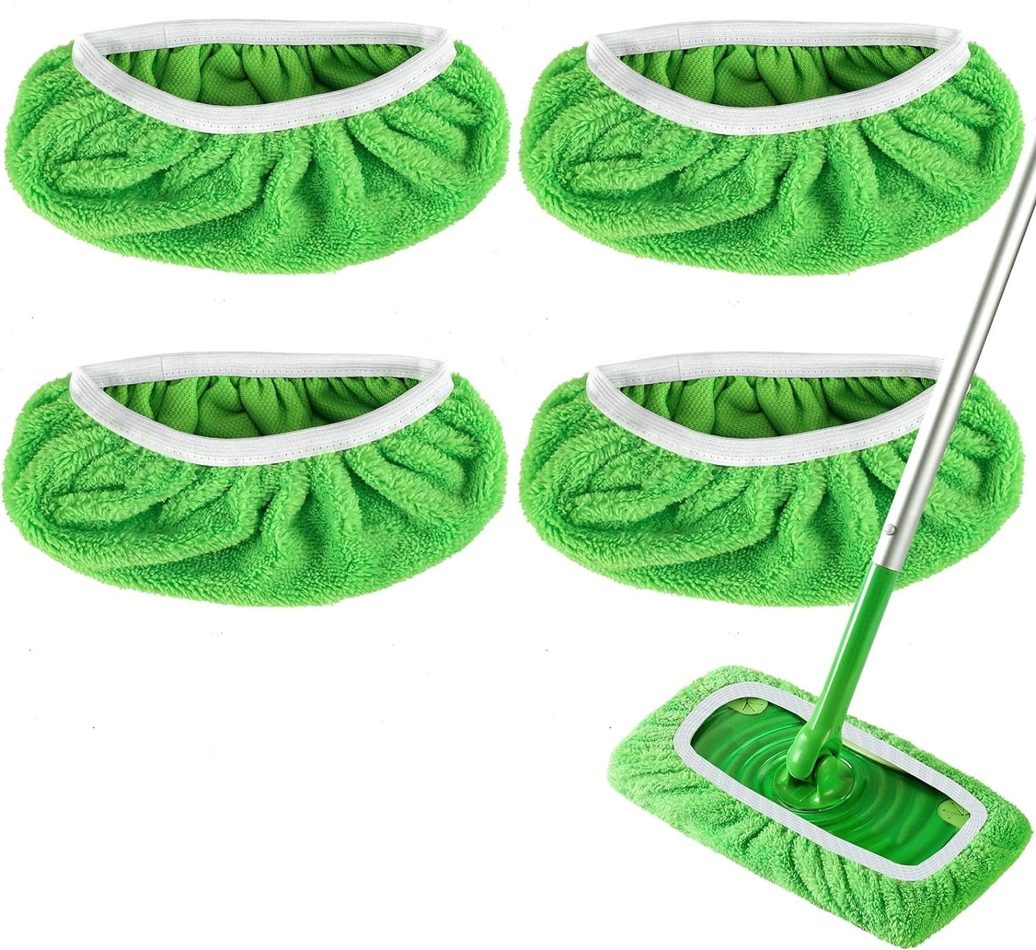 4~Pack Reuse Cloth Mop Head Cover Replacement for for 10-15 Inch Flat Mops