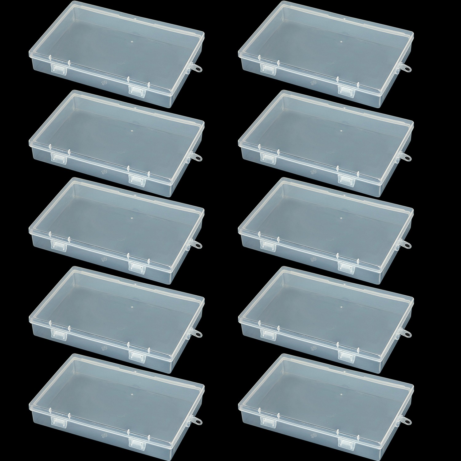 Clear Plastic Storage Container Boxes Box Hinged Lid DIY Arts Crafts Markers Pen