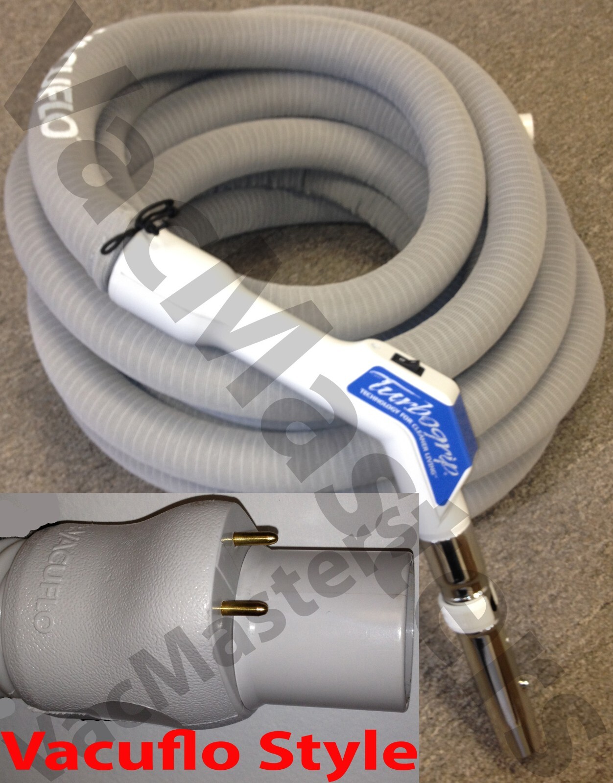 Vacuflo 35′ TurboGrip Low Voltage Central Vacuum Hose w/ Hose Sock 7352-35-HS