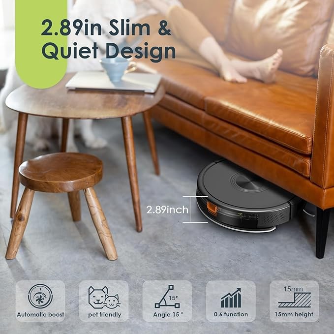 XIEBro Robot Vacuum Mop Combo 3 in 1 Robotic Vacuum No Accessories HR101 – BLACK